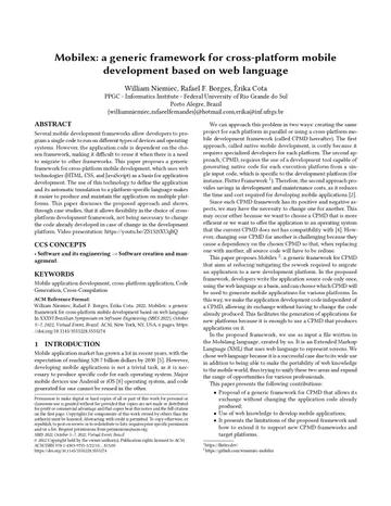 Mobilex: a generic framework for cross-platform mobile development based on web language